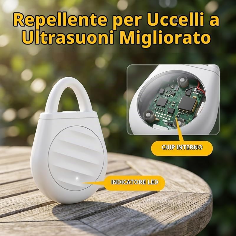 Portachiavi Repellente Per Uccelli A Ultrasuoni Portatile, 3 PC