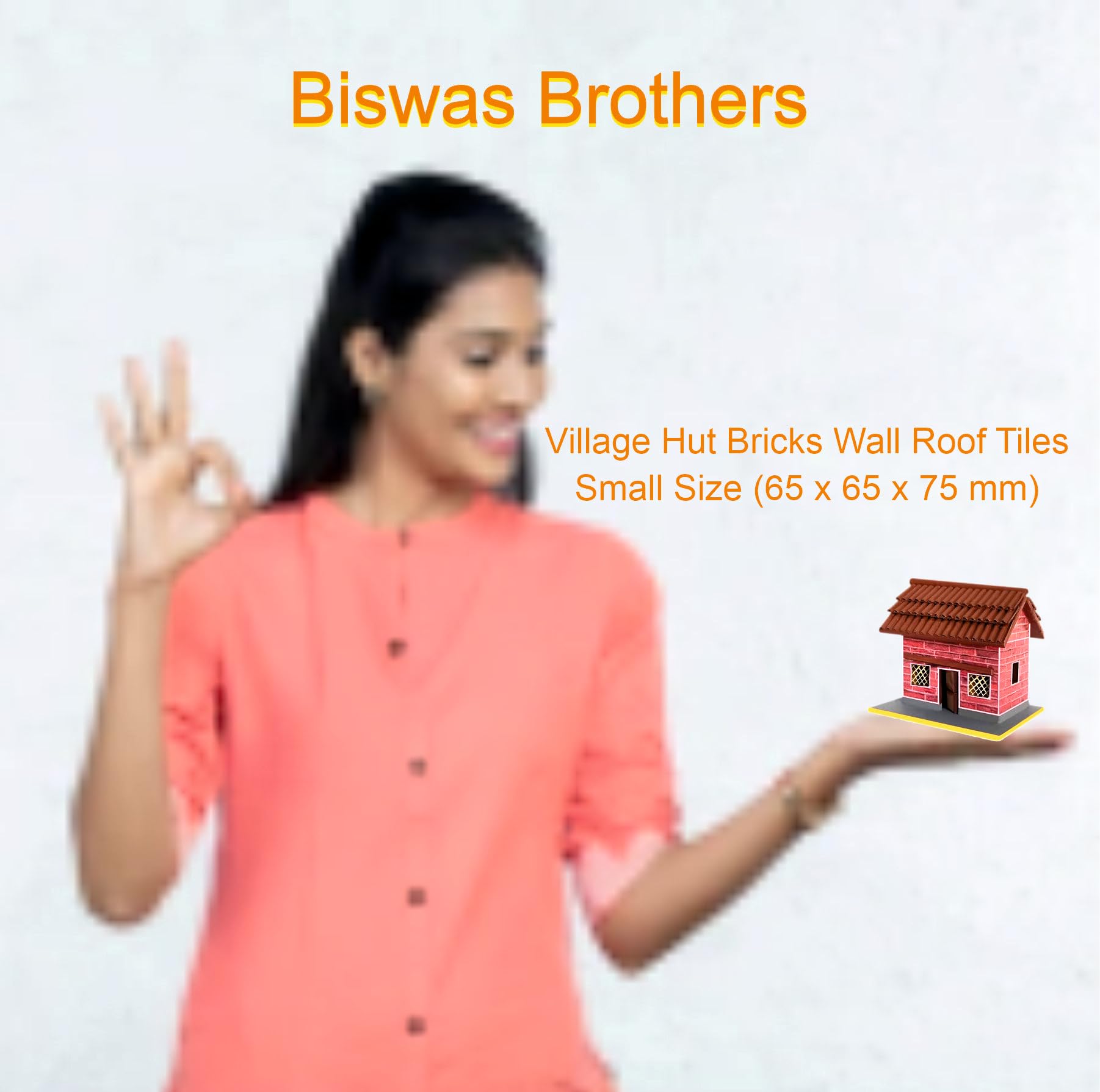 BISWAS BROTHER Village Hut Bricks Wall Roof Tiles(65 MM 65 MM 75 MM) Sweet Home Village, Multicolor - Image 7 thumbnail
