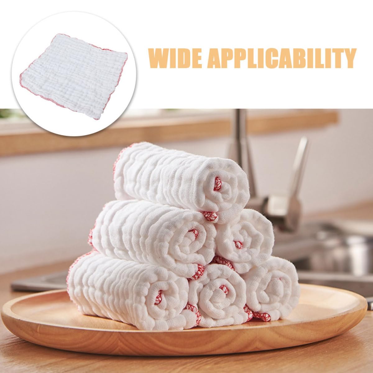 6 Paños de Cocina Muselina de Algodón Gruesos y Absorbentes, Multiusos para Limpieza en Hogar y Cocina