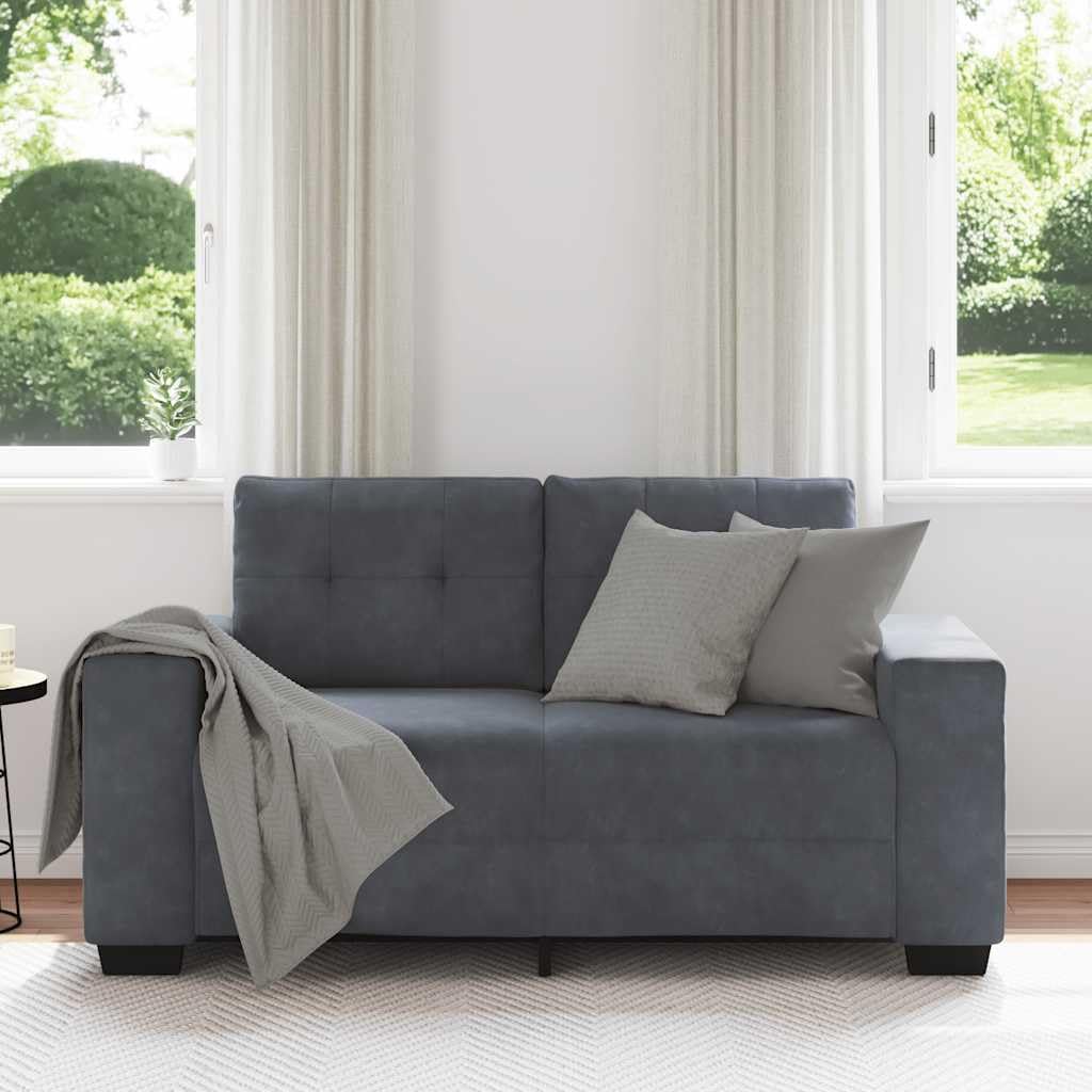 Canapé 2 Places, Causeuse de Salon Fauteuil Sofa 2 Places Causeuse Gris foncé 160 x 77 x 82 cm Velours