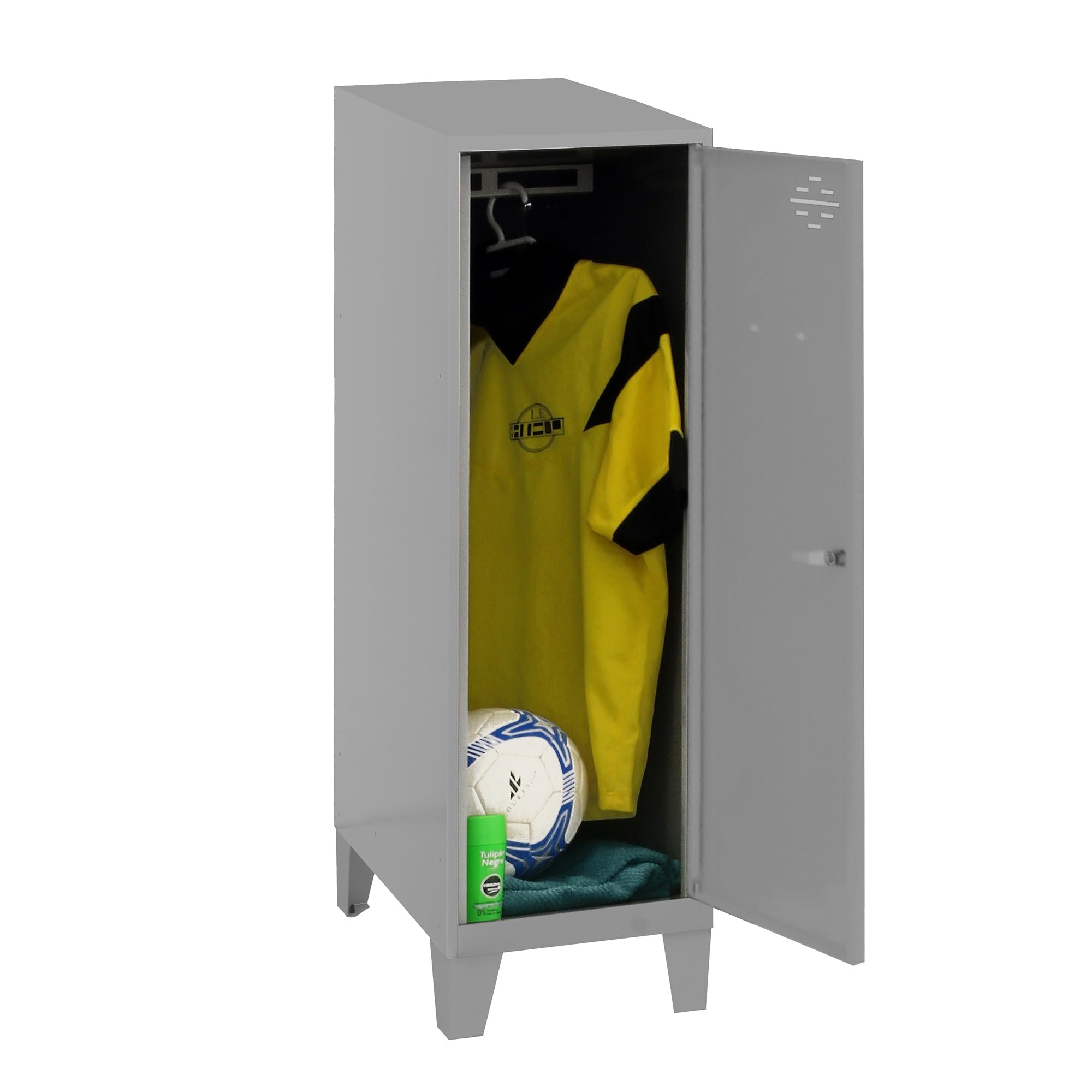 Simon Rack Armoire Métallique de Rangement Garage et Atelier, 4 Étagères, 2 Portes, 1800x600x400 mm, Serrure à Clé, Gris - Simonlocker
