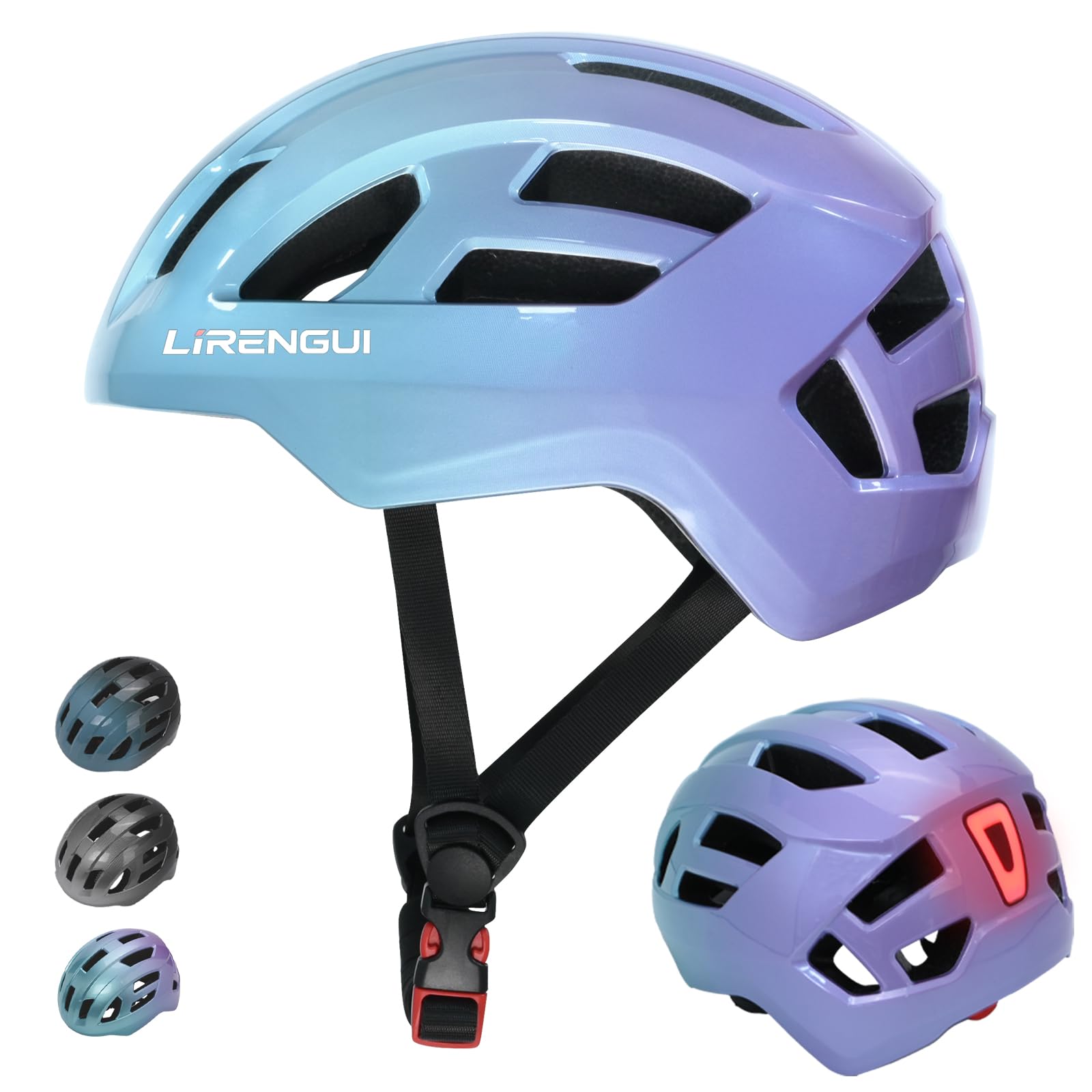 Verstellbarer Kinder fahrradhelm für Jungen Mädchen Jugend mit Sicherheits Rücklicht, wiederaufladbarem Hinterlicht, Farbverlauf und leichtem Fahrradhelm für Multi-Sportarten