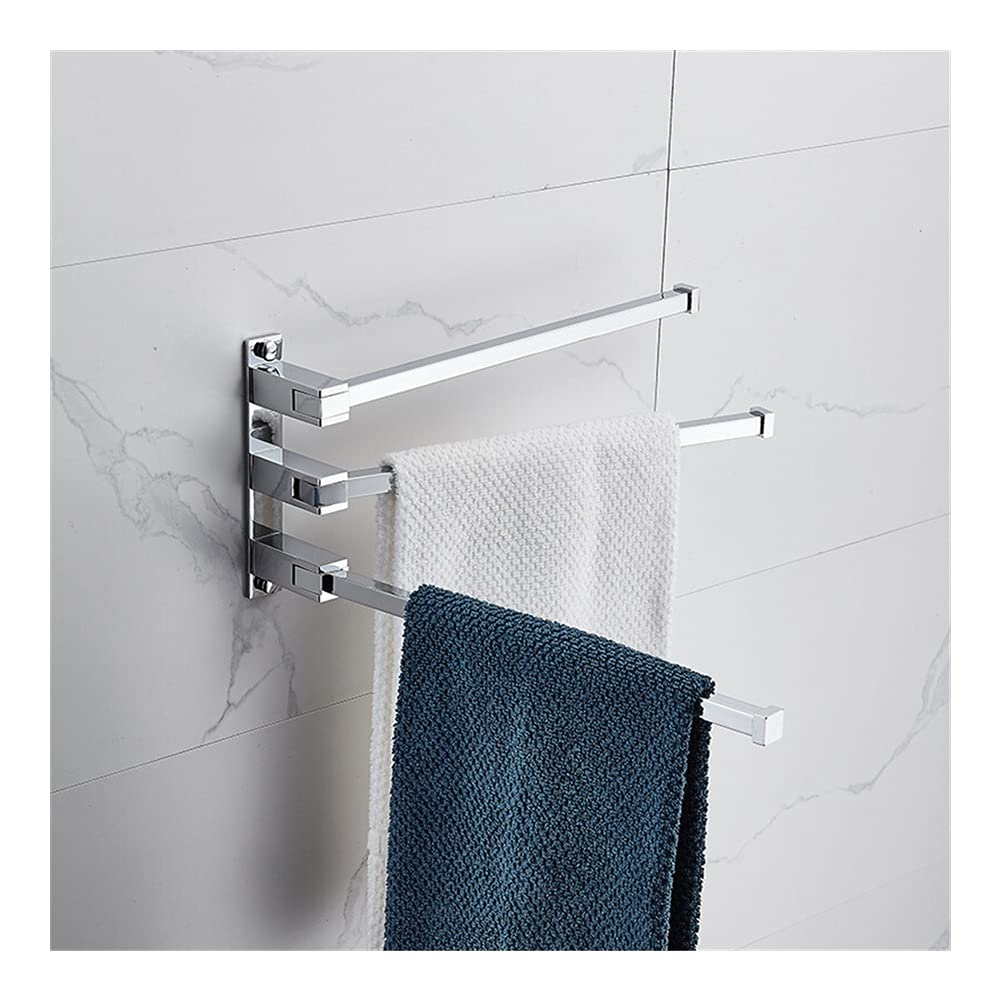 Porte-serviettes pliable en laiton avec barre murale pour une salle de bain chic