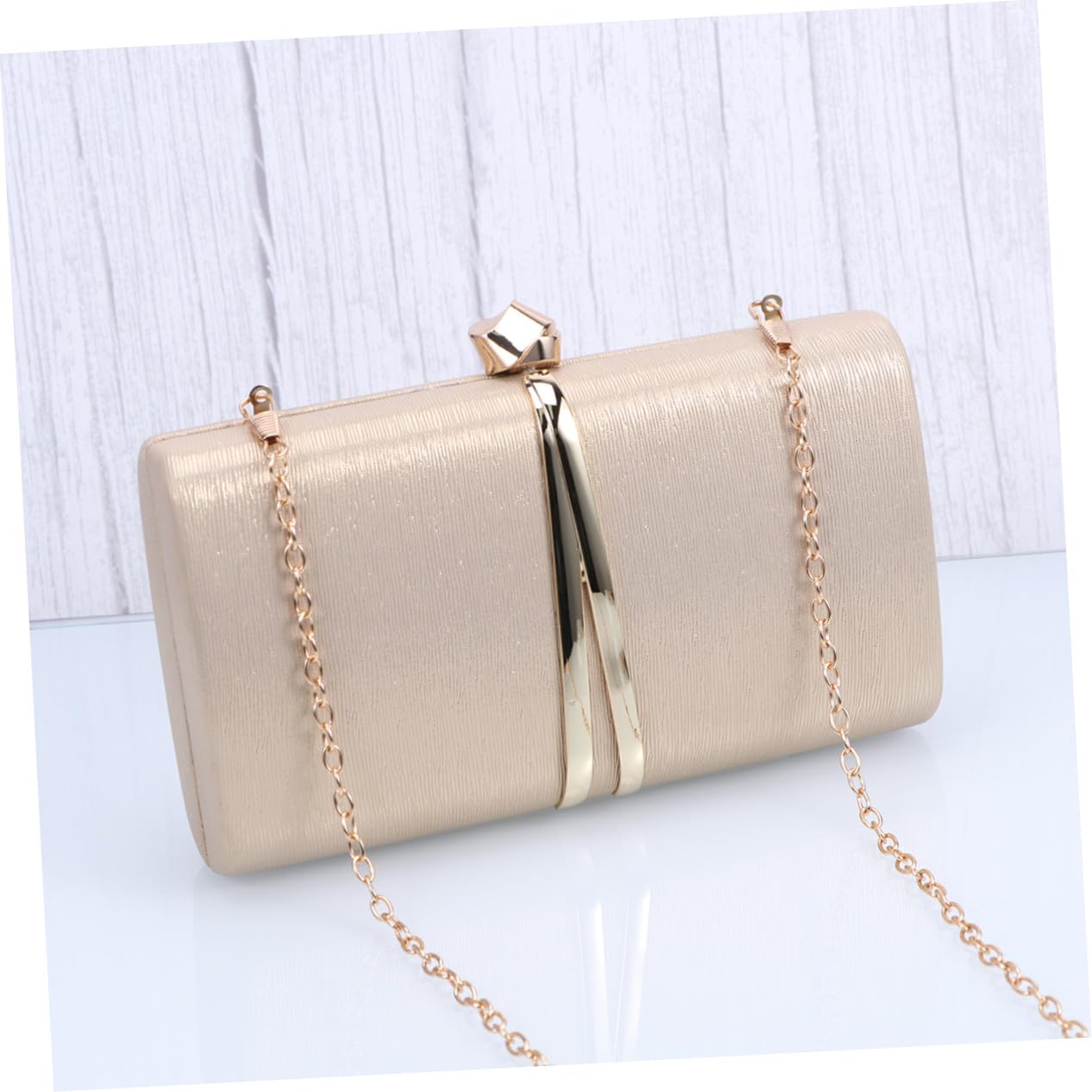 FOMIYES Bolso Mano Fiesta Mujer Elegante PU Cuero con Cadena y Estampado para Bodas Noche