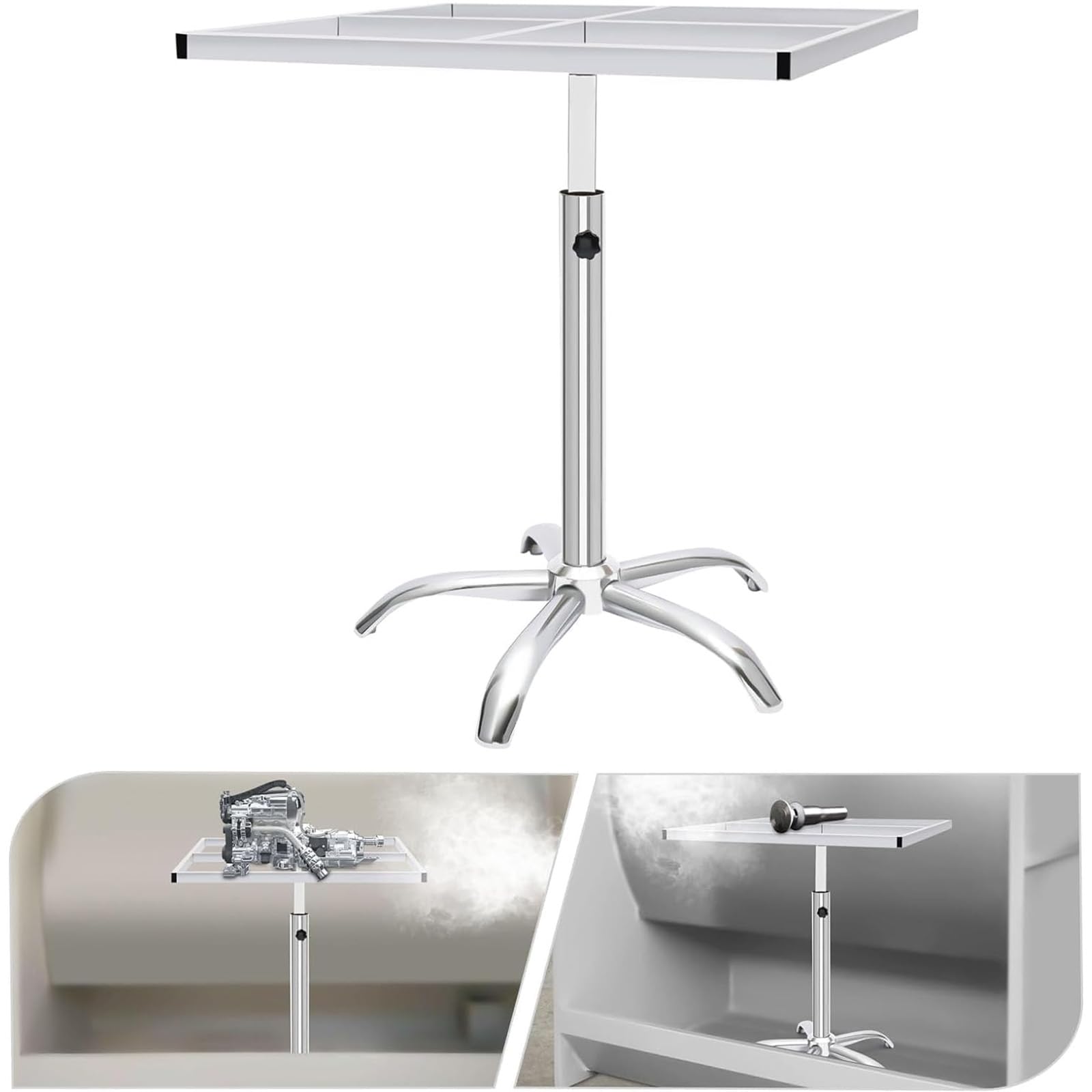 Tabletop 50 * 50cm,Tavolo di Verniciatura A Spruzzo A Tavola Rotante A 360 Gradi, Banco da Lavoro Rotante per Verniciatura A Spruzzo in Acciaio Inossidabile