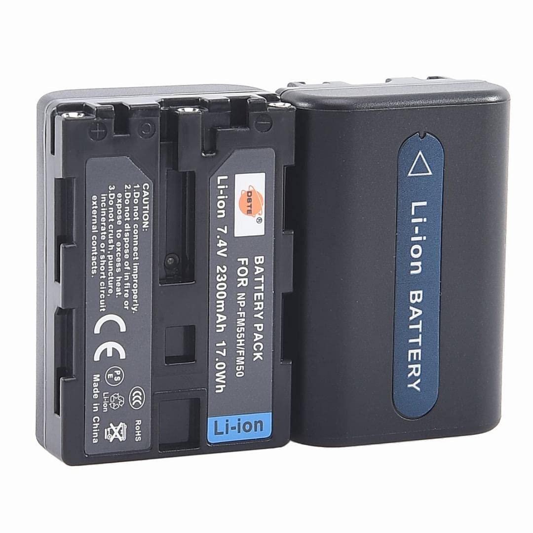 DSTE NP-FM50 Li-ION Batterie (2-Pack) et Chargeur USB Costume Compatible pour Sony NP-FM30, NP-FM50, NP-FM51, NP-QM50, NP-QM51, NP-FM55H
