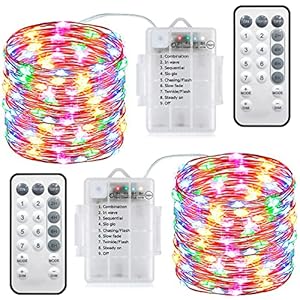 Christmas Fairy Lights 2 Pack Battery Operated String Lights 10M 100 LED Fairy Lights 8 Modes Waterproof Indoor/Outdoor…