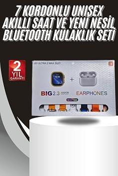 YamanHobi 9 Ultra Ak ll  Saat 49mm 2in  Ekran 7 Kordonlu ve Bluetooth Kulakl k -
