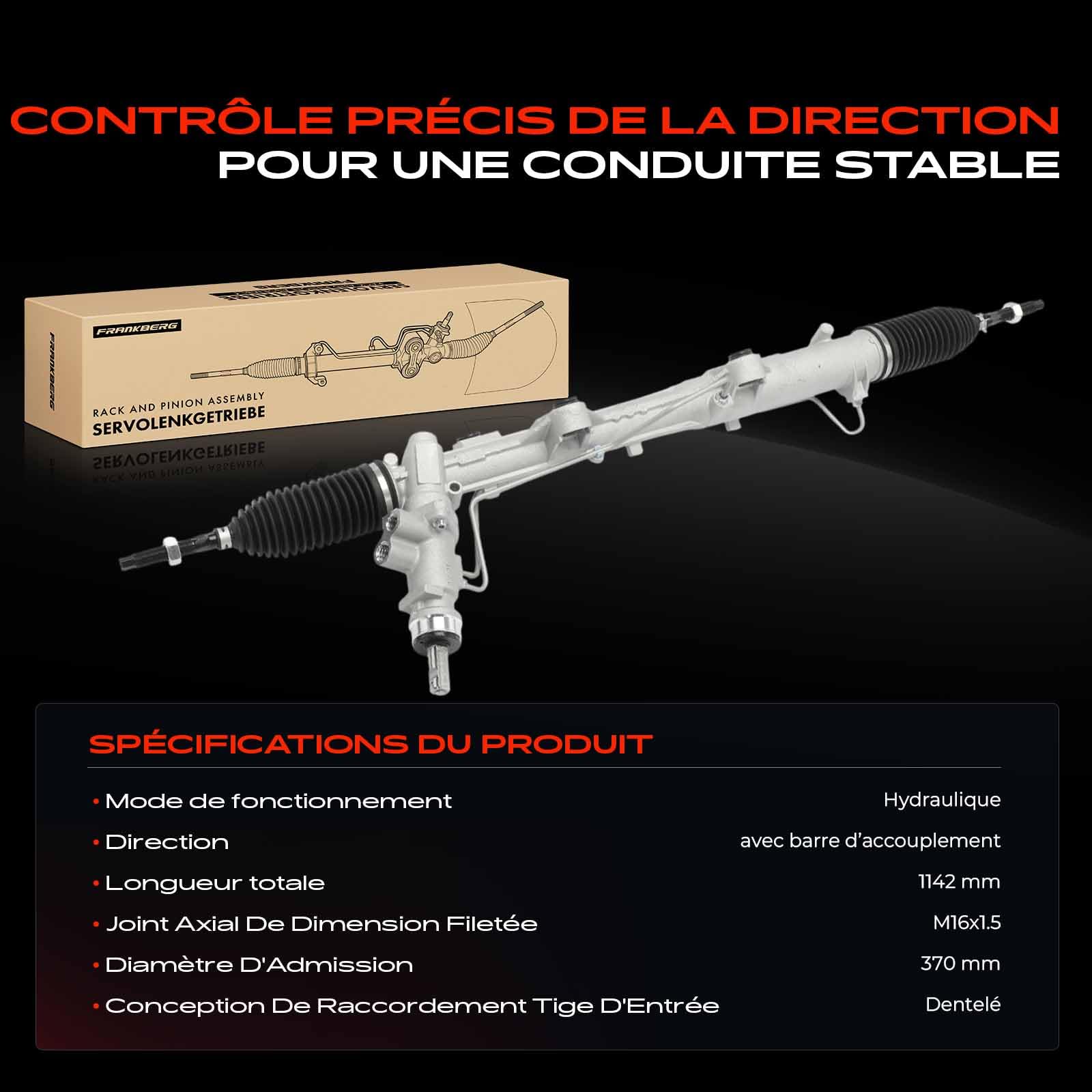Frankberg Boîtier de direction, direction assistée, hydraulique 7H1422061J | Compatible avec: T.r.a.n.s.p.o.r.t.e.r V Fourgon 7EA 7EH 7HA 7HH, T.r.a.n.s.p.o.r.t.e.r V Bus 7EB 7EJ 7HB 7HJ