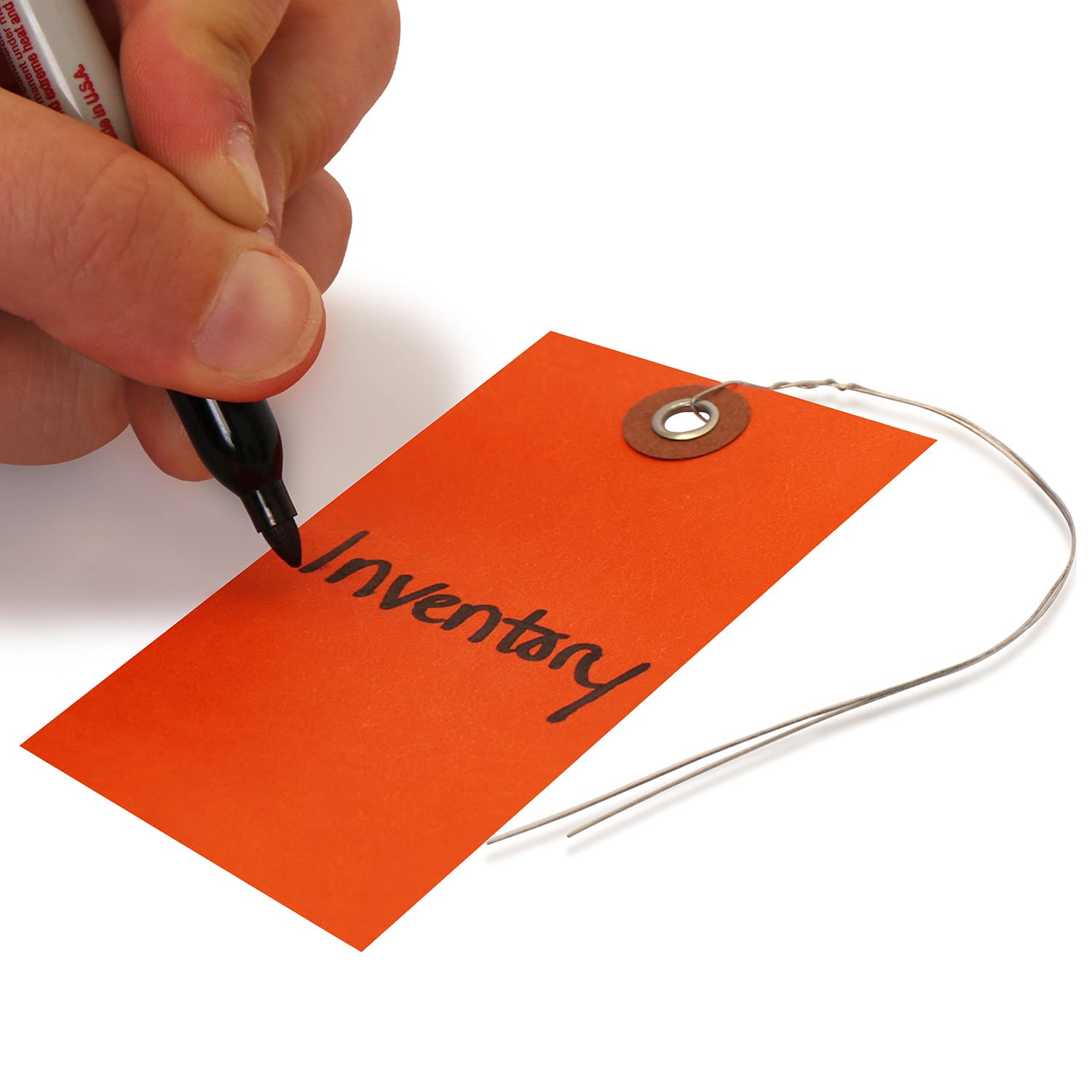 SmartSign Tyvek Lot de 100 étiquettes d'expédition vierges avec fil Orange Taille 5