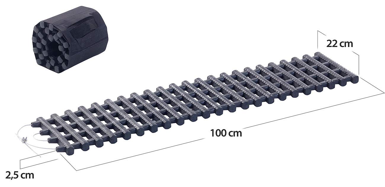 Lescars Anfahrthilfe: 2er-Set Kfz-Anfahrhilfen mit Tragetasche, 100 x 22 cm (Auffahrhilfe Auto, Anfahrhilfe Auto Schnee, EIS)