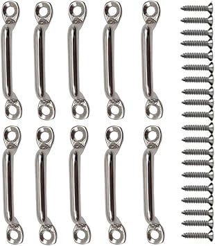 Kayak Pad Eye 316 Stainless Steel Bimini Boat Top PAD Eye Eye Straps, Tie Down, Kayak Deck Loops,5mm Pad Eye Bimini 75mm/3" Length 10Pcs