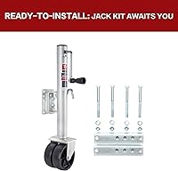 Vista 8 de TYT Gato giratorio de remolque de barco de 2000 libras con ruedas dobles de 6 pulgadas, elevación de 12 pulgadas, el gato de remolque de RV tiene un