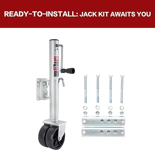 Miniatura 8 de TYT Gato de remolque de barco de 2000 libras con rueda, gato de remolque giratorio marino resistente con ruedas dobles de 6 pulgadas, elevación de