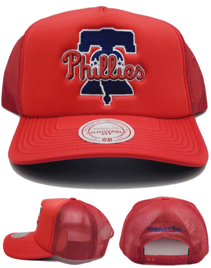 Casquette Mitchell & Ness Philadelphia Phillies Evergreen Trucker rouge et bleue