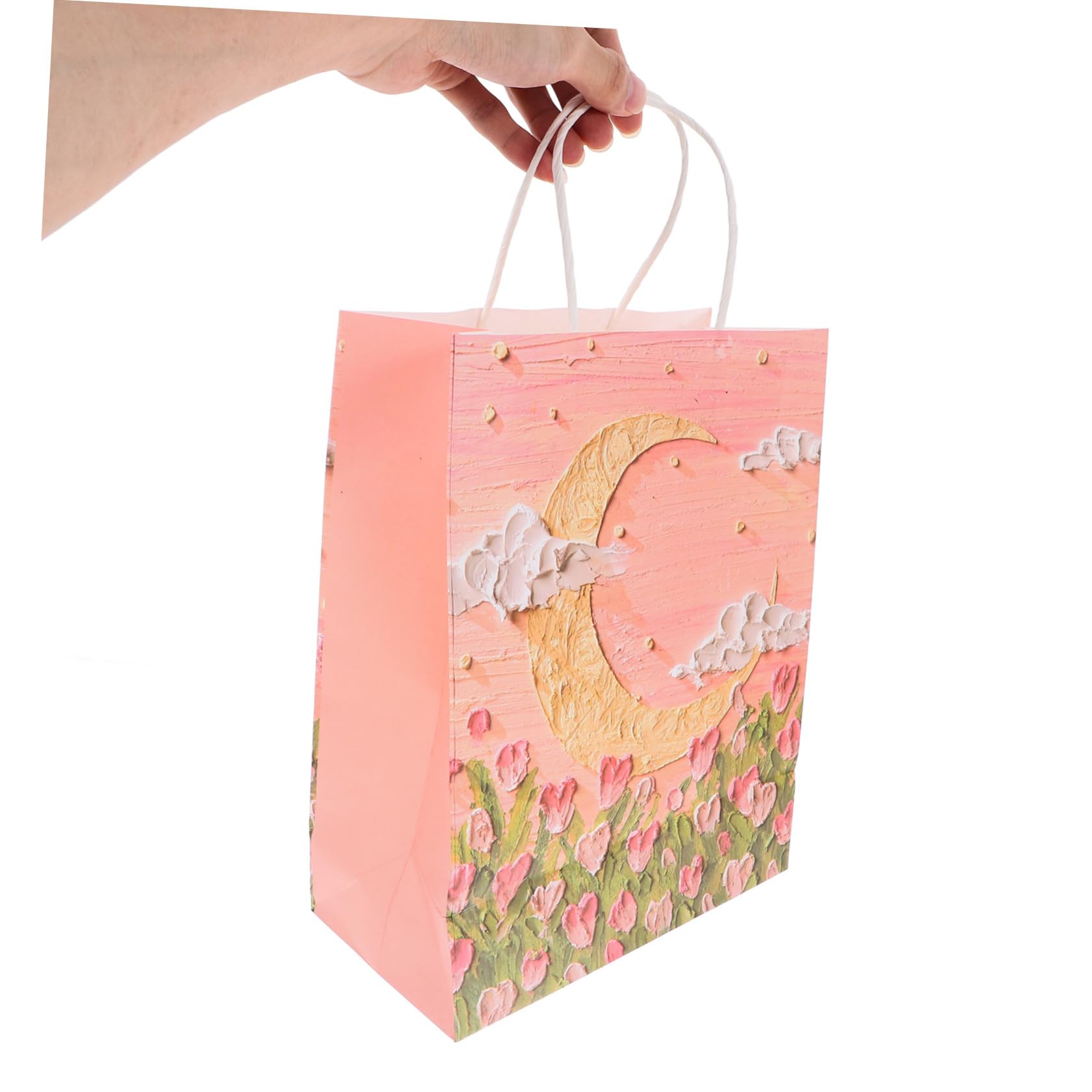 50 Stück Rosa Papier Geschenktüten mit Henkeln für Partys