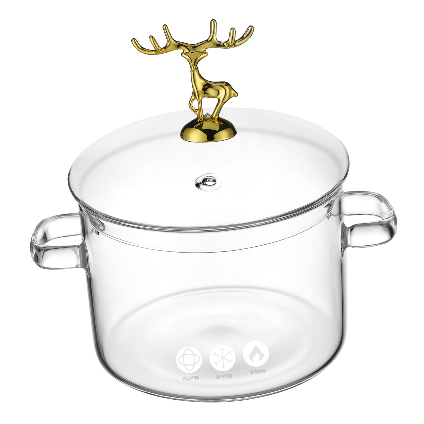 Casserole en verre borosilicate au style élan de 1500ml pour une cuisson saine