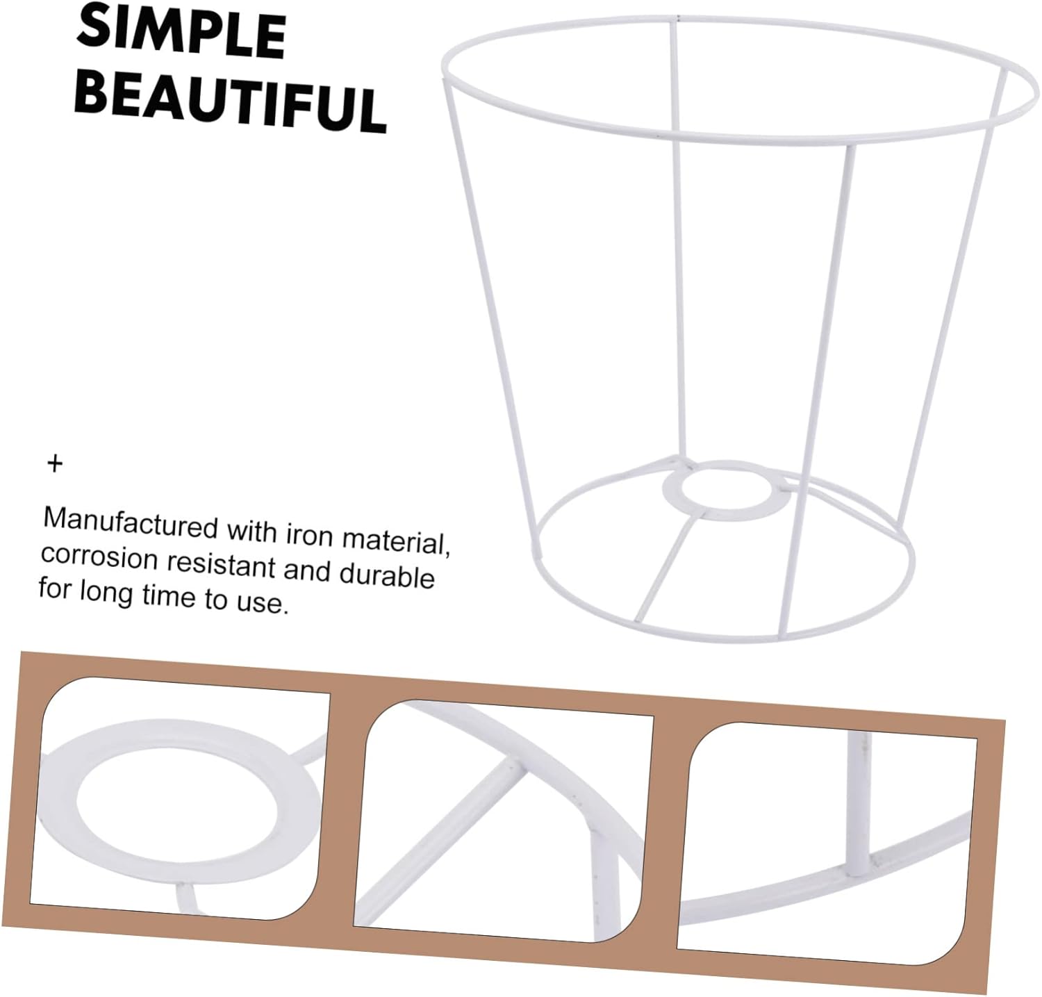 Iron Lampshade Frame for Table and Ceiling Lamps Versatile Decorative Light Fixture Support for Home Cafe Office and Stylish Design Compatible Height
