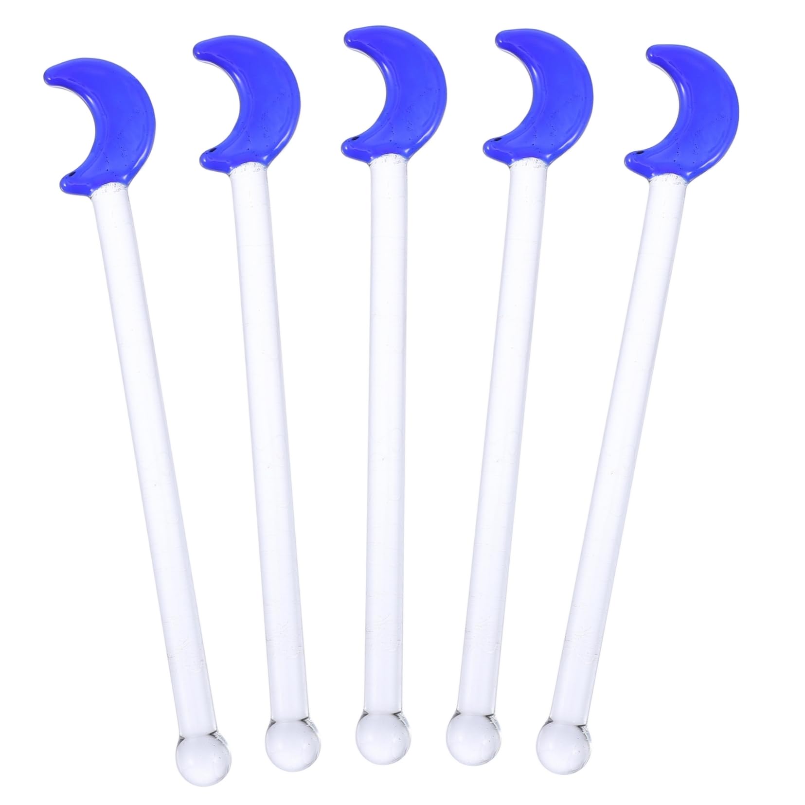 MUCKLILY 5pcs Moon Pattern Drink Stirrers Reusable Cocktail Swizzle Sticks for Birthday Wedding and Party Decorations for Mixing Drinks and Serving Desserts