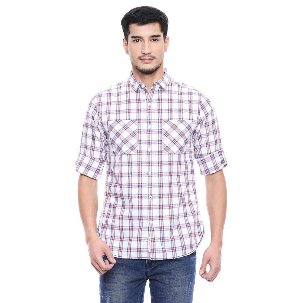 Life Men's Regular Fit Shirt (206275818_Red L)