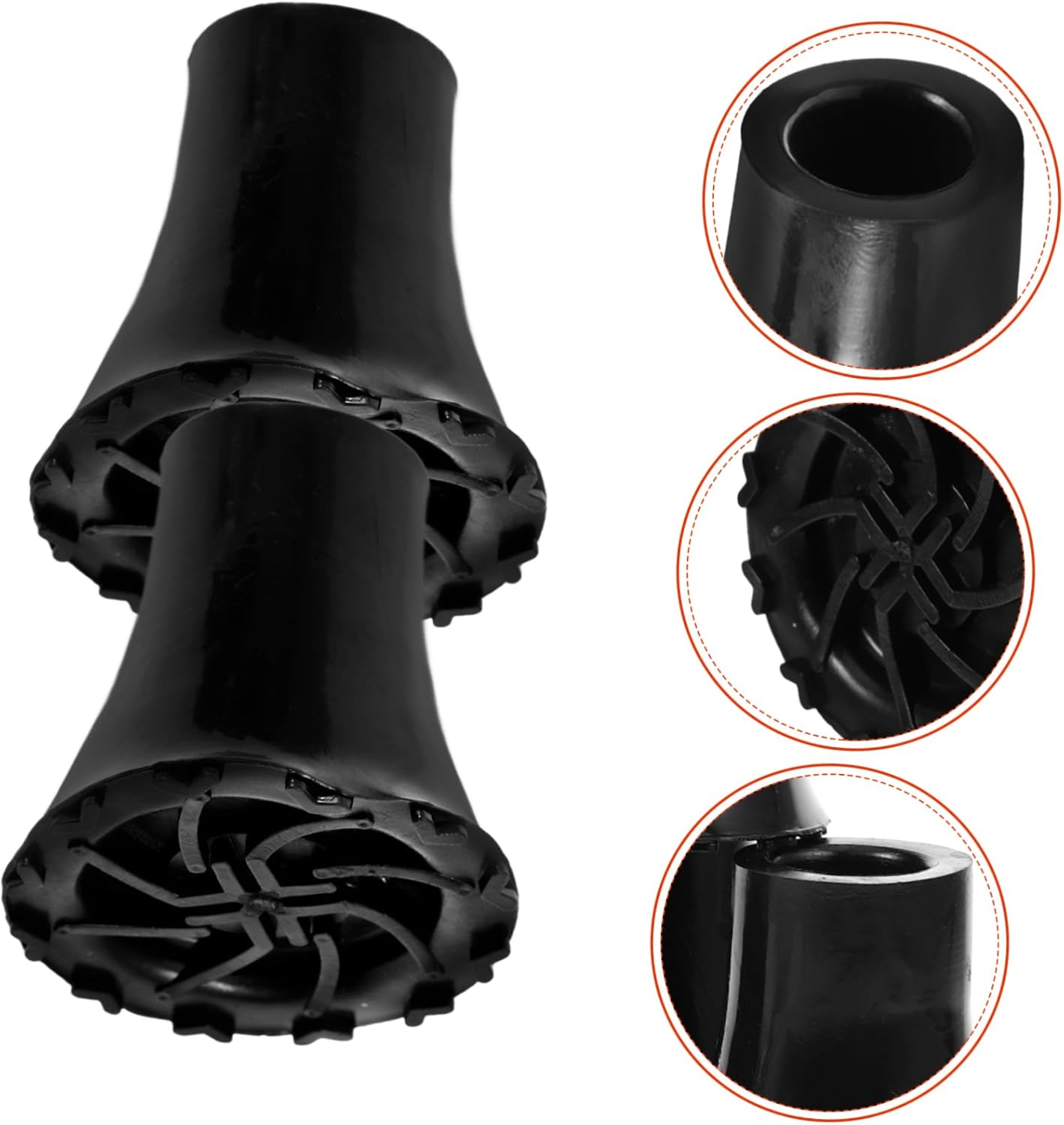SAFIGLE 12pcs Nonskid Cane Tips Replacement Feet for Walking Sticks Crutches Trekking Poles Enhanced Grip Stability for Outdoor Activities