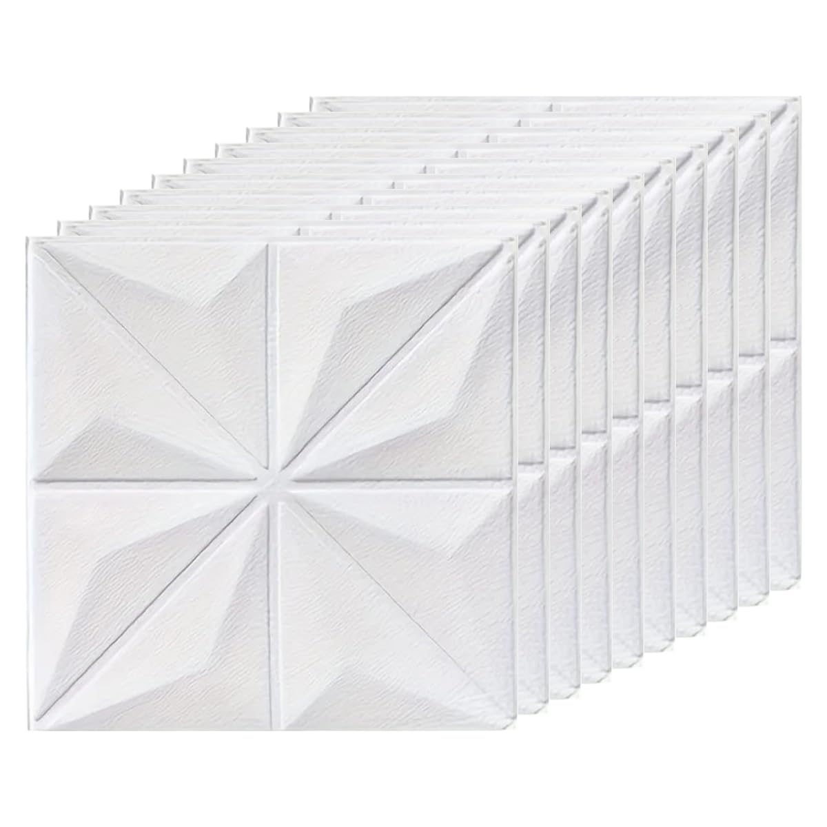 Pegatinas de pared blancas 3D de 35x35cm papel tapiz autoadhesivo resistente al agua para cuarto