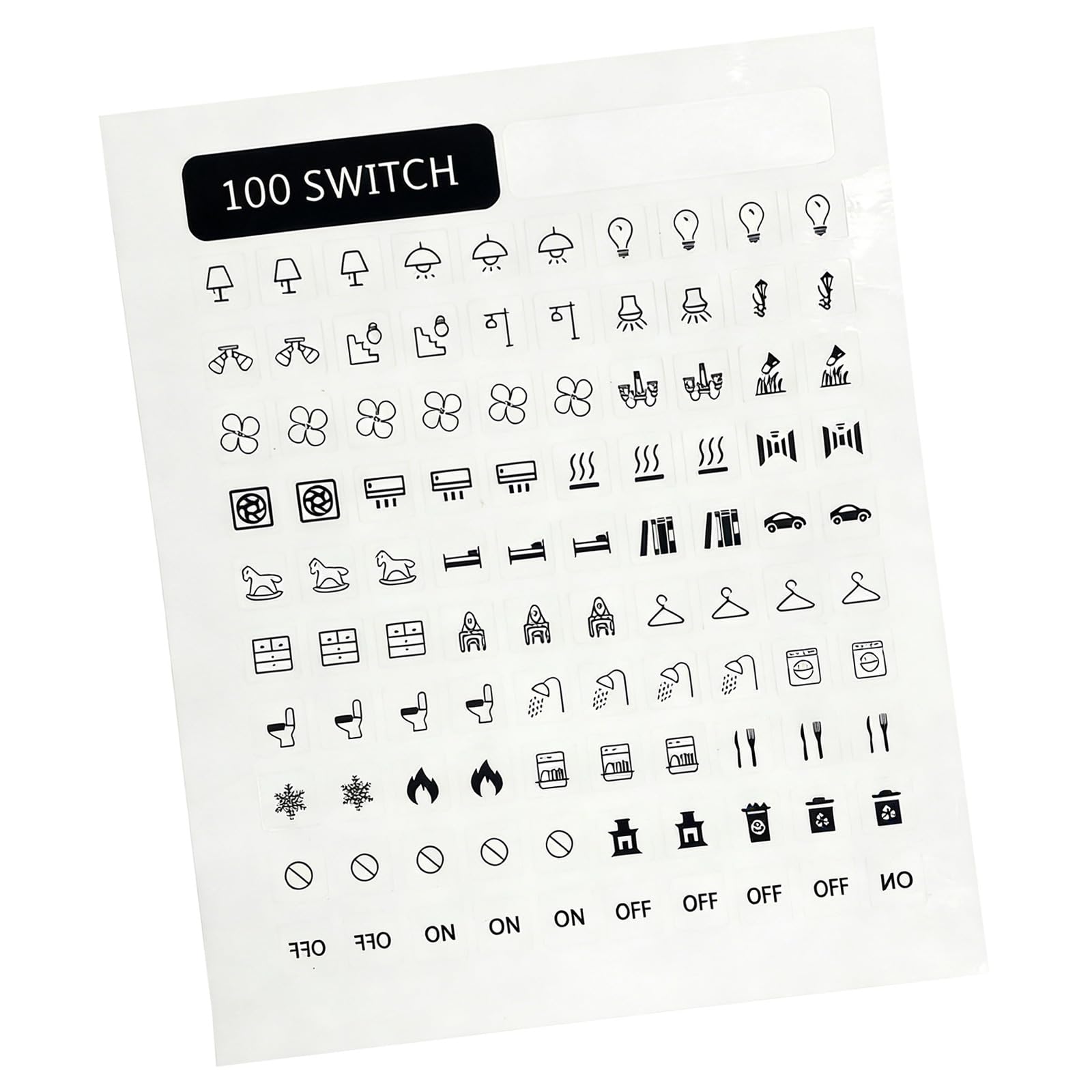 100Pieces Clear Transparents Light Labels Sticker for Home Clear Transparents Light Switchs Labels Sticker for Home Houses