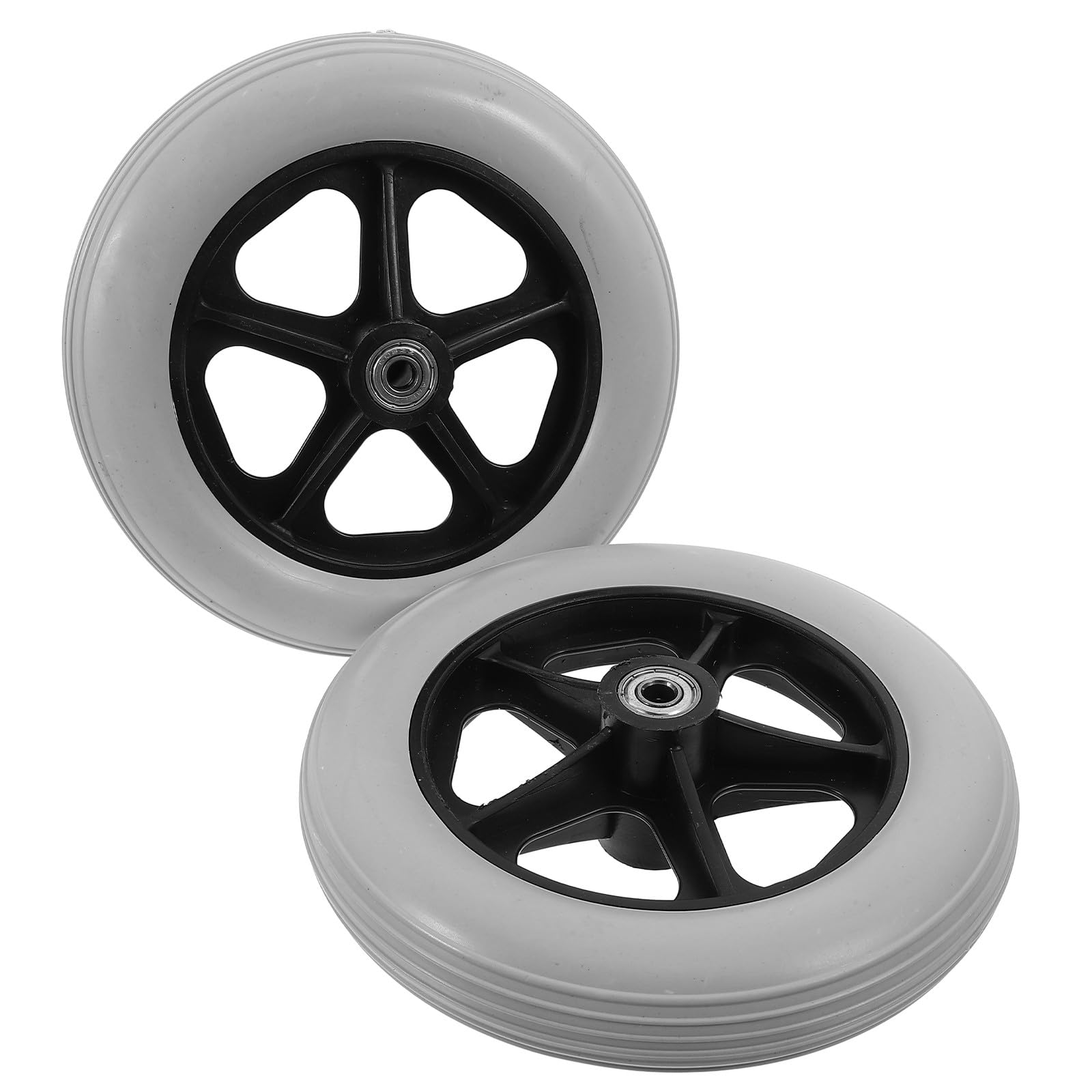 Artibetter 2pezzi Ruote di Ricambio per Deambulatore e Carrozzina in Plastico, Supportano Oggetti Pesanti, Resistenti all Usura Foro Diametro 8mm per Carrello della Spesa