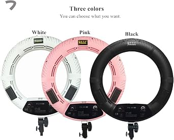 18 inch LED Ring Light FS-480II Bi Color Dimmable Ringlight Kit with Phone Holder, Mirror, Tripod Stand, Carrying Case for Makeup, YouTube Video, Filming, Selfie, Portrait Photography Lighting