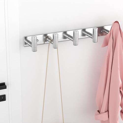 Miniatura 8 de VAEHOLD - Perchero de pared con 6 ganchos para abrigos, perchero para toallas, perchero para sombreros, perchero para batas para baño, dormitorio,