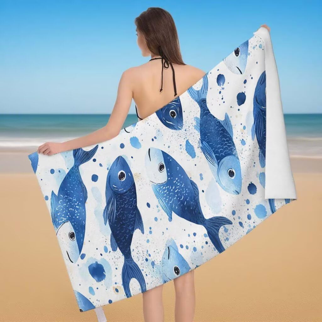 Telo Mare XXL 220x100cm/35x70cm, 2 Set Telo Mare Microfibra Pescare Asciugamano Palestra Uomo, Antisabbia, Leggero, Asciugatura Rapida, Teli da Spiaggia Grandi Accessori per Camping Natation Yoga D-70