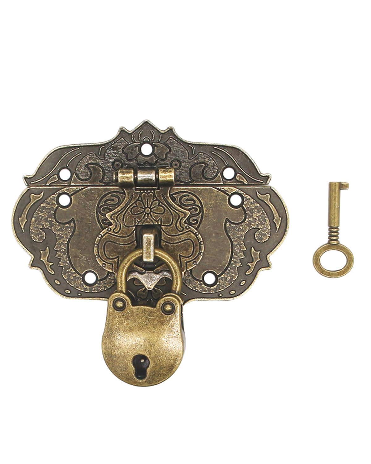 Loquet Serrure Vintage Antique En Fer Bronze - Fermoir Pour Boîtes à Bijoux Et Meubles