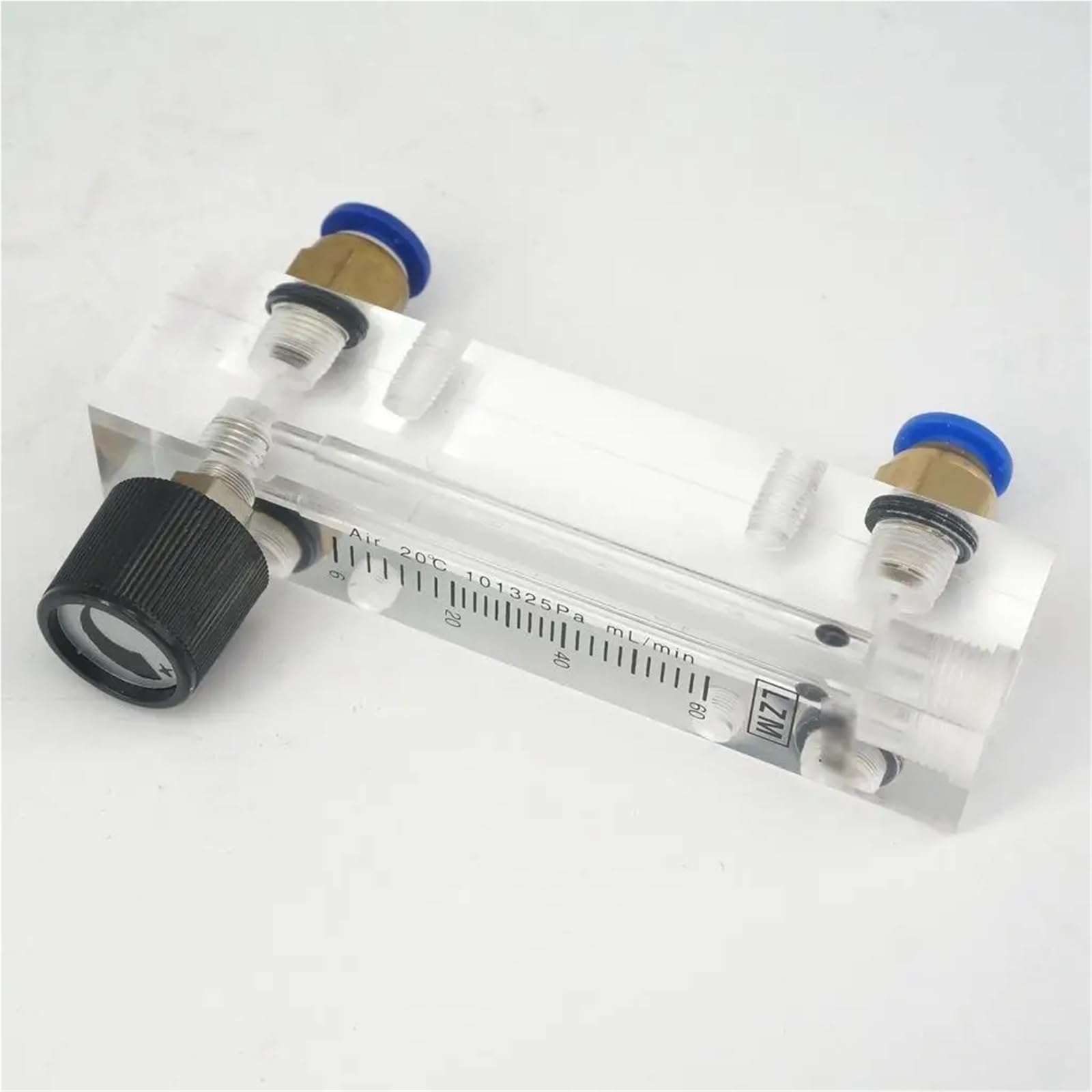 1 unidad LZM-6T de 6-60 ml/min, panel acrílico, rotámetro for aire y nitrógeno, con válvula de control, ajuste a presión, tubo de 8 mm de diámetro exterior.