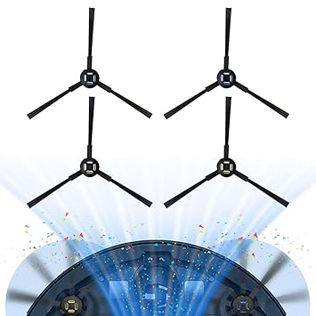 Verilux® 4Pcs Side Brushes for I*Life Robot Vacuum Cleaner V3s Max/A7/A9/A9s/A80Plus/A10s/L100/B5max/X787/X800, Replenishment Kit, Replacement Accessories Replacement Parts Anti-Tangle Cleaning Tools