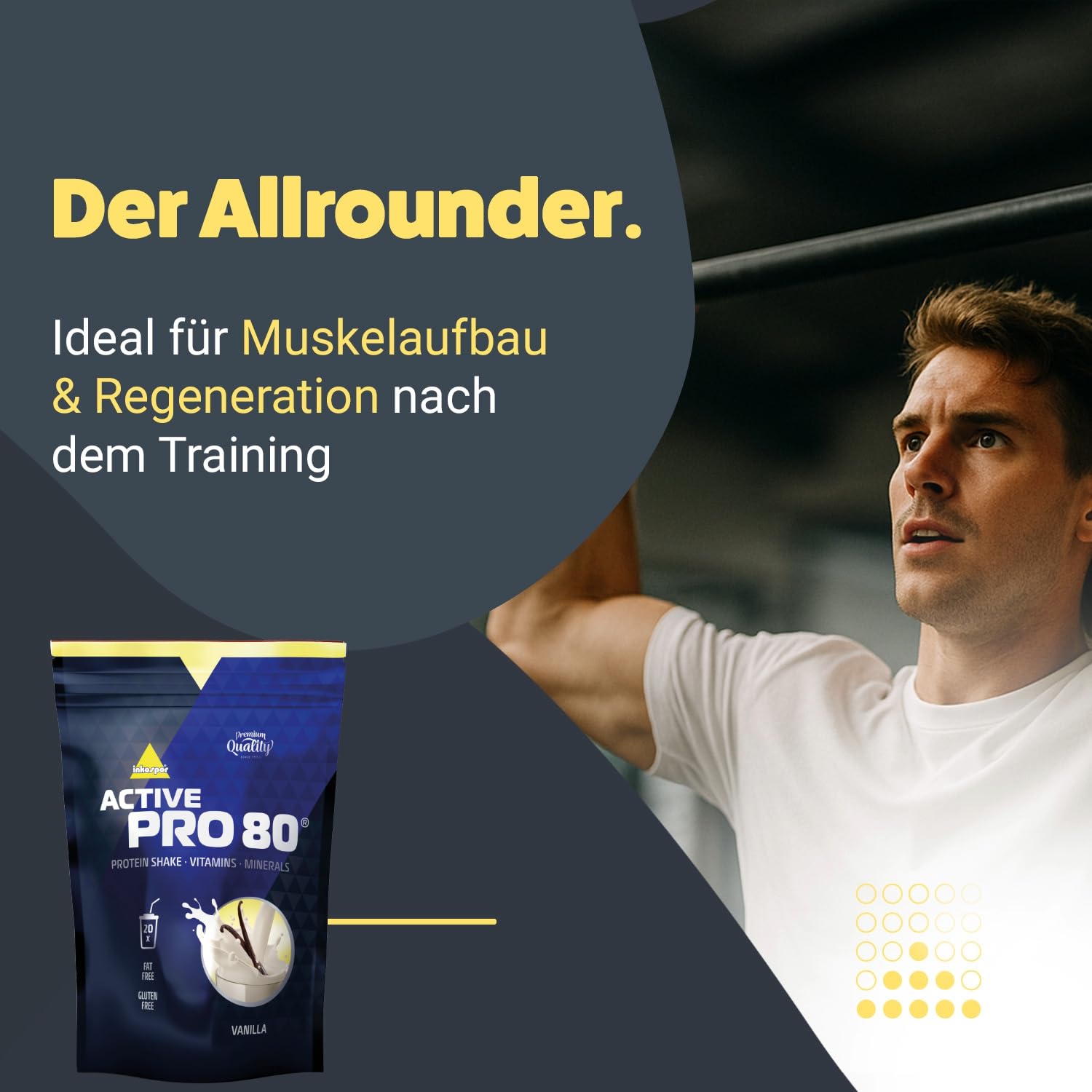 Inkospor ACTIVE Pro 80 Shake protéiné Définition Tonification et Perte de Poids Vanille sachets 500g