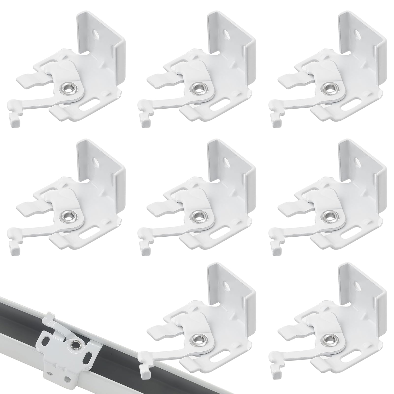 8Pcs Roman Blind Brackets, Heavy Duty Sturdy Metal Mounting Clips Top Fixing for 25mm Rail, Sturdy Roller Blind Fittings, Venetian and Vertical Blinds Repair Parts, Mounting Clips for Installation