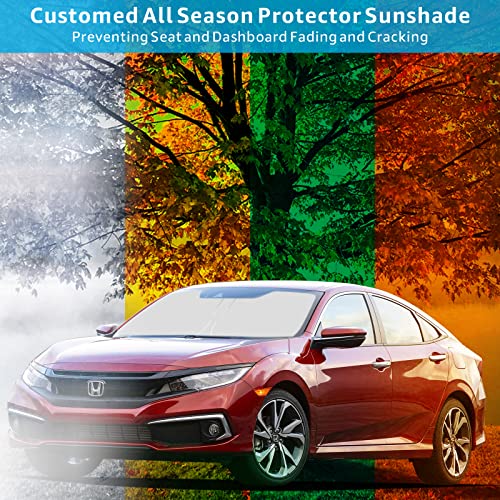 Proadsy Front Windshield Sunshade Foldable Sun Shade Protector Custom Fit 2021 2020 2019 2018 2017 2016 Honda Civic Sedan, Coupe, Hatchback, Lx, Ex, Ex-L, Sport, Touring, Si Accessories 2023 Upgrade #TOP6