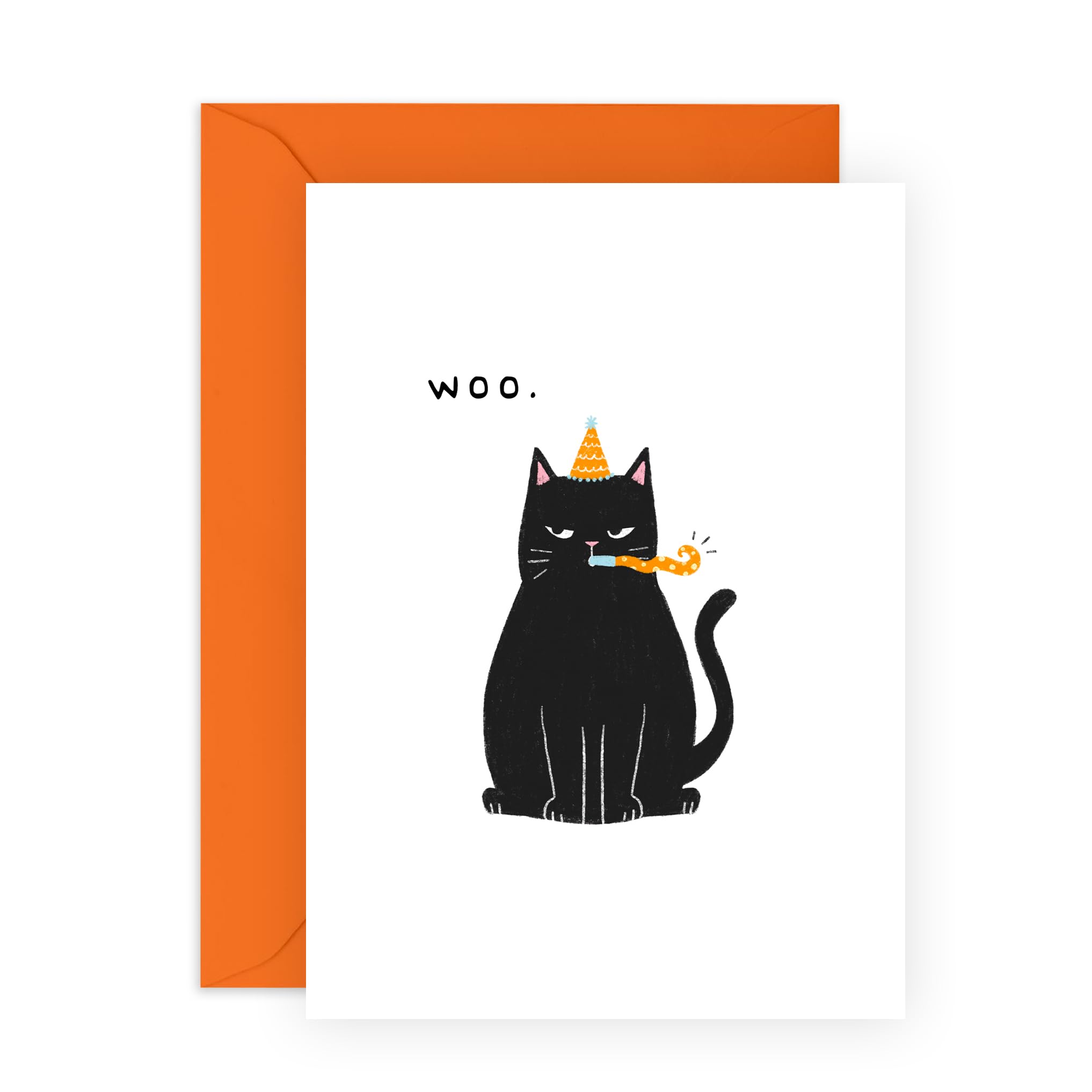 Central 23 Funny Cat Birthday Card - Woo Grumpy Cat - Sarcastic Birthday Cards For Men Women - Cheeky Gift For Cat Lovers - For Sister Brother Friends - Comes With Stickers