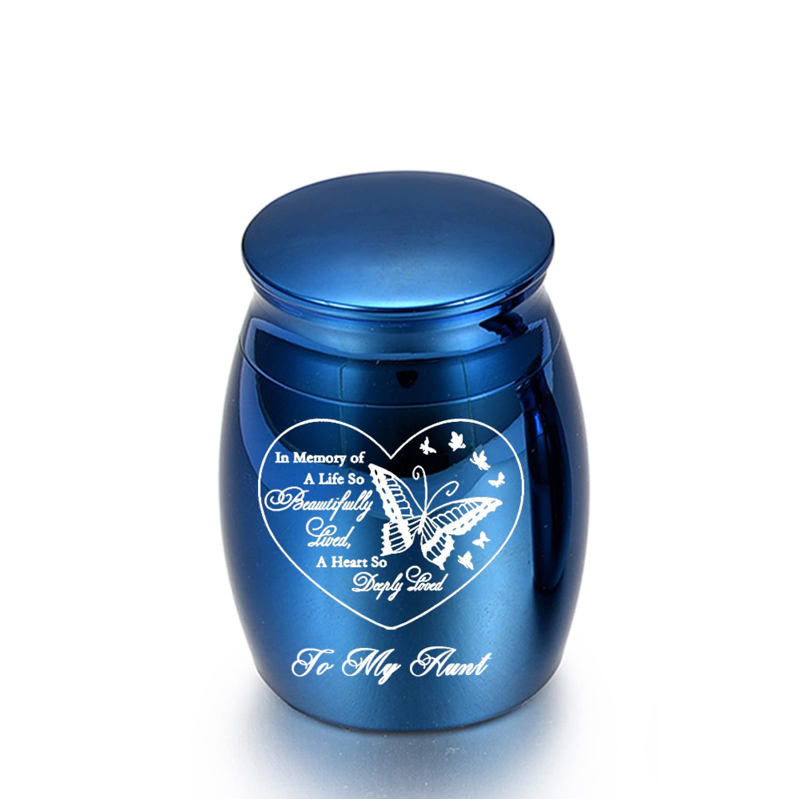 LZHLMCL Mini Urn 40Mm Small Urns For Human Ashes Small Cremation Urns For Dad Mom Mini Keepsake Urns For Ashes Blue Aunt