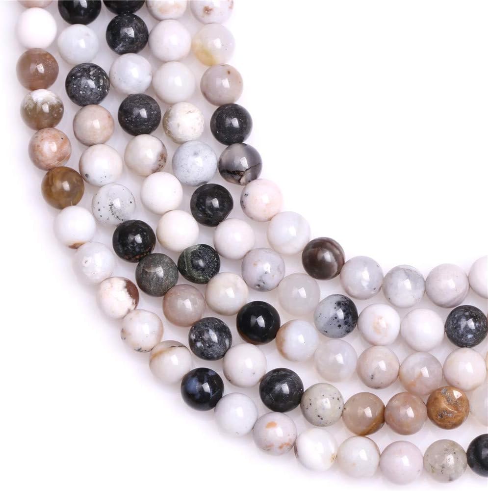 GEM-Inside Natural 6mm White Parral Dendritic Agate Round Gemstone Semi Precious Loose Beads for Jewellery Making 15'' - Image 4
