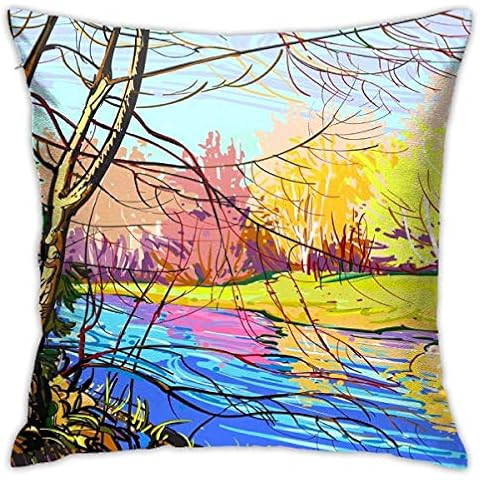 Pillowcase Beautiful Landscape Painting Decorative Throw Pillow Cover Square Cushion Case Cover