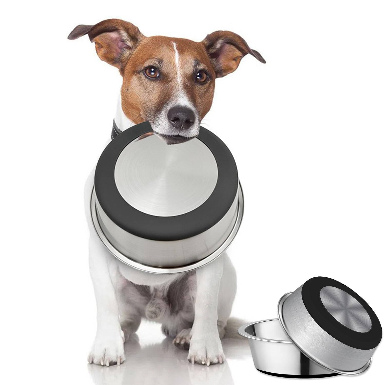 YUDANSI 2Pack Dog Bowls For Small Medium Large Dogs Cats (2500ml Stainless Steel Non Slip)(Healthy Eating Dishwasher Safe) Pet Bowl - Image 2