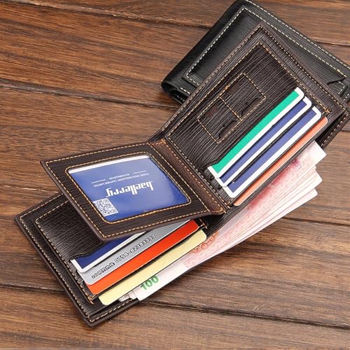 Wallets，Mens Wallets， Super Slim Minimalist Front Pocket Credit Card Holder Banknote with Compartments Coin Pocket ID Window(Black)2