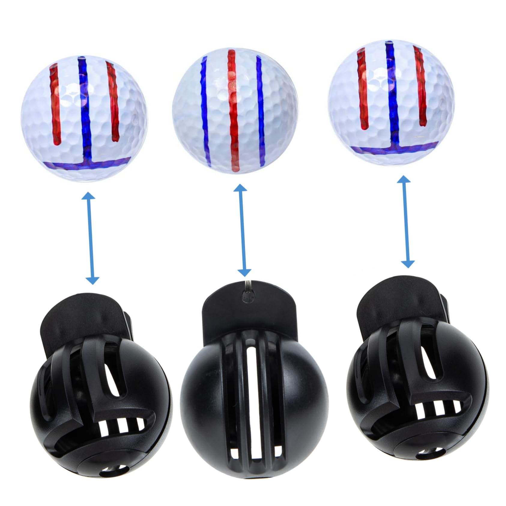 VANZACK Golf-Liner Kombinierte Kits Golf-Marker Golflinienmarkierung Golfball personalisiert Golfball Marker Golfball-Linienmarkierungswerkzeug Golfballmarker-Schablone Abs