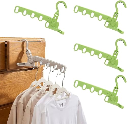 Miniatura 8 de 2 perchas plegables portátiles de ropa, colgador de ropa montado en la pared con 5 agujeros, perchas de viaje de plástico plegables para secar ropa,