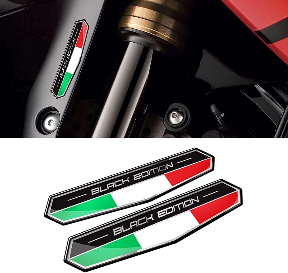 HOMTRU3D PU Motorbike Sticker Italy Flag Sticker Italia Black Edition Decals Car Motorcycle Decals