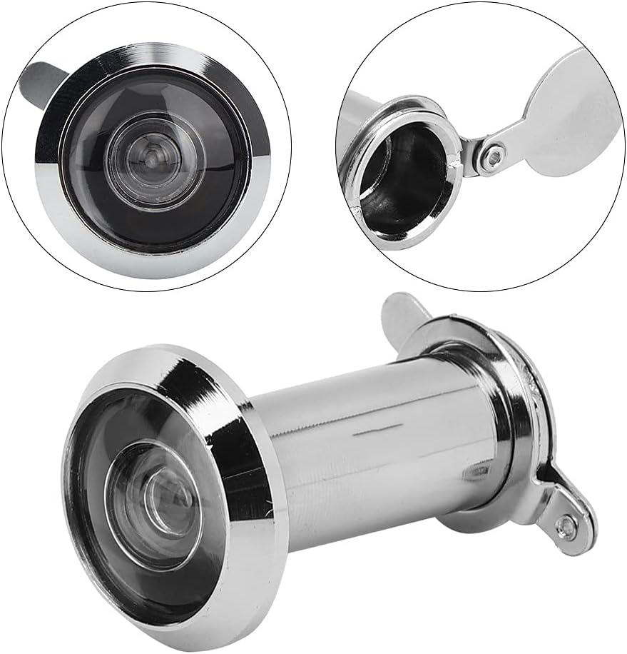 HOME SECURITY DOOR VIEWER for 35 60MM DOORS ZINC ALLOY CONSTRUCTION (Simple 16 Silver, aperture 16-19, door thickness), NIZUUONEgepagv7qno-11