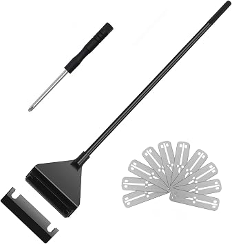 Algae Scraper for Glass Aquariums, Fish Reef Plant Glass Tank Scraper Cleaner,15.7" Handheld Scraper Cleaning Razor, Cleaning Tools Accessories with 10 Replaceable Stainless Steel Blades