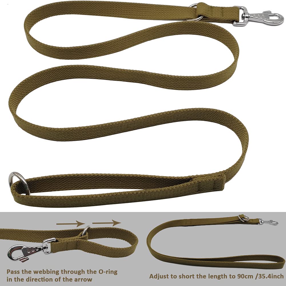 Correa táctica resistente para perros de 6 pies, estilo militar, nailon grueso, fuerte, K9, para caminar, caza, senderismo, color marrón coyote