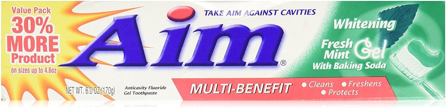 AIM Whitening Gel Toothpaste - 6 Oz - Mint
